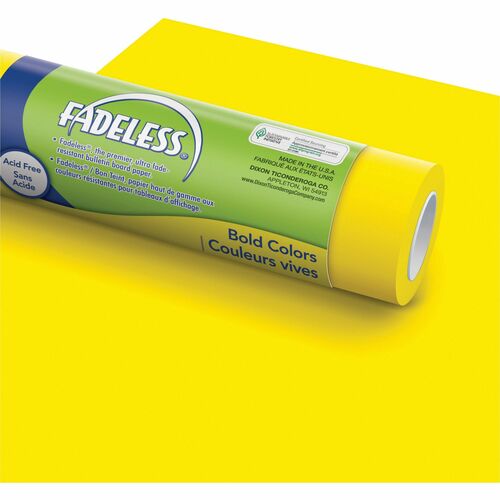 Fadeless Bulletin Board Art Paper - ClassRoom Project, Home Project, Office Project - 48"Width x 50 ftLength - 1 / Roll - Canary