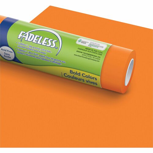 Fadeless Bulletin Board Art Paper - ClassRoom Project, Home Project, Office Project - 48" Width x 50 ft Length - Orange - 1 Roll