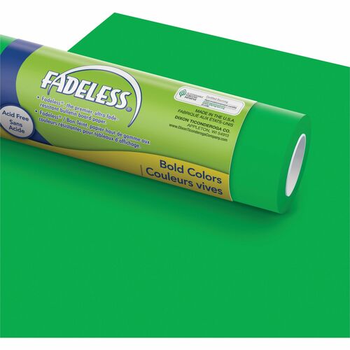 Fadeless Bulletin Board Art Paper - ClassRoom Project, Home Project, Office Project - 48" Width x 50 ft Length - Apple Green - Sulphite - 1 Roll