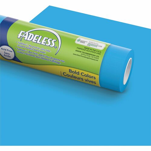 Fadeless Bulletin Board Art Paper - ClassRoom Project, Home Project, Office Project - 48"Width x 50 ftLength - 1 / Roll - Brite Blue