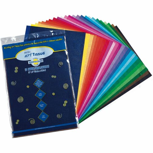 Spectra Art Tissue Paper Assortment - 12" x 18" - Assorted - 50 - 50 / Pack