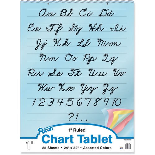Picture of Pacon Cursive Cover Colored Paper Chart Tablet