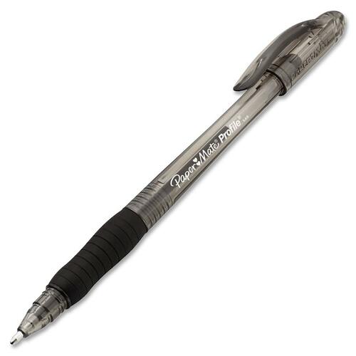 Paper Mate Profile Smooth Stick Pens - 1.4 mm Bold Pen Point - Black Ink - Gel-based - Translucent Barrel