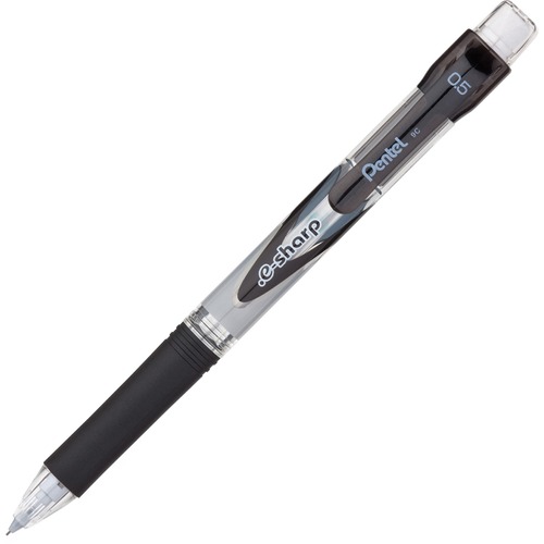 Pentel E-Sharp Mechanical Pencils - #2 Lead - 0.5 mm Lead Diameter - Refillable - Black Barrel - 12 / Dozen - Mechanical Pencils - PEN15051