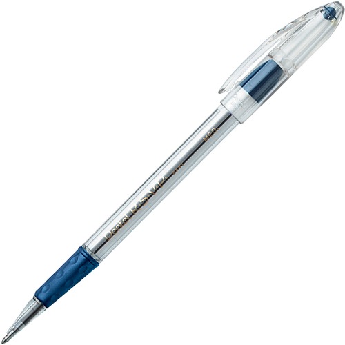 Pentel R.S.V.P. Ballpoint Stick Pens - Medium Pen Point - 1 mm Pen Point Size - Refillable - Blue - Clear Barrel - 12 / Dozen