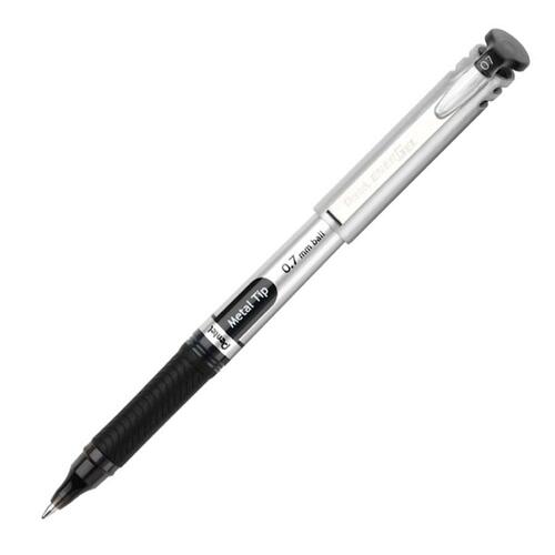 Pentel Energel Metal Tip Ink Pen - 0.7 mm Pen Point Size - Black Gel-based Ink - 1 Each - Gel Ink Pens - PENBL17A