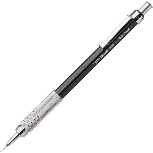 Pentel GraphGear 500 Mechanical Pencil - HB Lead - 0.5 mm Lead Diameter - Refillable - Black Barrel - 1 Each