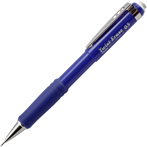 Pentel Twist-Erase III Mechanical Pencil - HB Lead - 0.5 mm Lead Diameter - Refillable - Blue Barrel - 1 Each