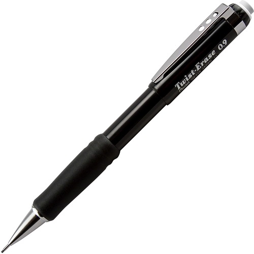 Pentel Twist-Erase III Mechanical Pencils - 0.9 mm Lead - #2 - Refillable - Black Barrel - 1 Each