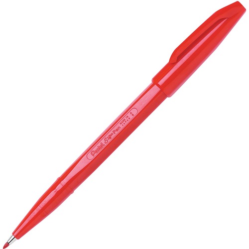 Pentel Fiber-tipped Sign Pens - Bold Pen Point - Red Water Based Ink - Fiber Tip - 1 Dozen