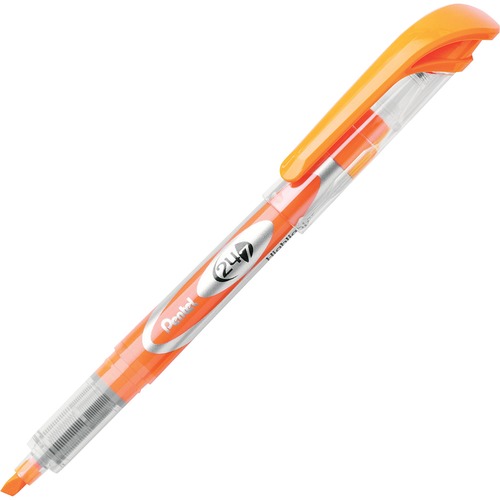 Pentel 24/7 Highlighter - Chisel Marker Point Style - Orange - 1 Each - Pen-Style Highlighters - PENSL12F