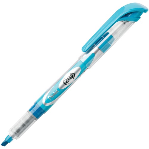 Pentel 24/7 Highlighter - Chisel Marker Point Style - Sky Blue - 1 Each - Pen-Style Highlighters - PENSL12S