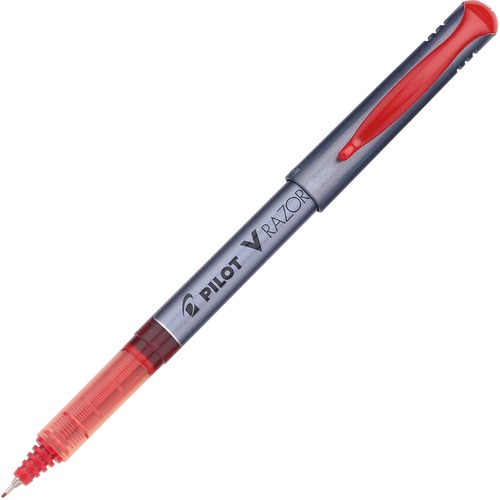 Pilot V Razor Point Marker Pens - Extra Fine Pen Point - 0.5 mm Pen Point Size - Red - Clear Plastic Barrel - 1 Dozen
