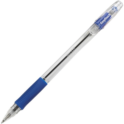 Pilot EasyTouch Ballpoint Pens - 0.7 mm Fine Pen Point - Refillable - Blue Ink - Oil Based - Clear Barrel - 1 Dozen