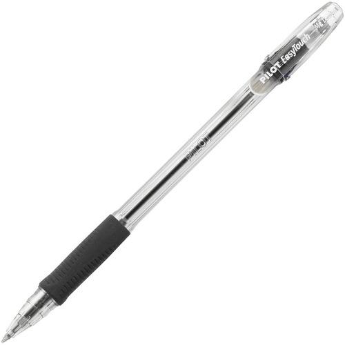 Pilot EasyTouch Ballpoint Pens - Medium Pen Point - 1 mm Pen Point Size - Refillable - Black Oil Based Ink - Clear Barrel - 1 Dozen
