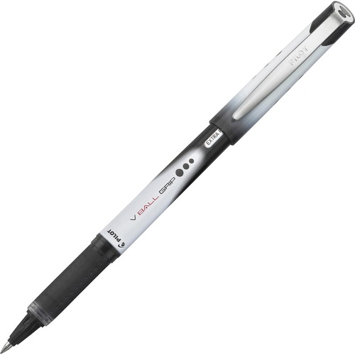 Pilot Vball Grip Liquid Ink Rollerball Pens - Fine Pen Point - 0.5 mm Pen Point Size - Black - Metal Barrel - 1 Dozen