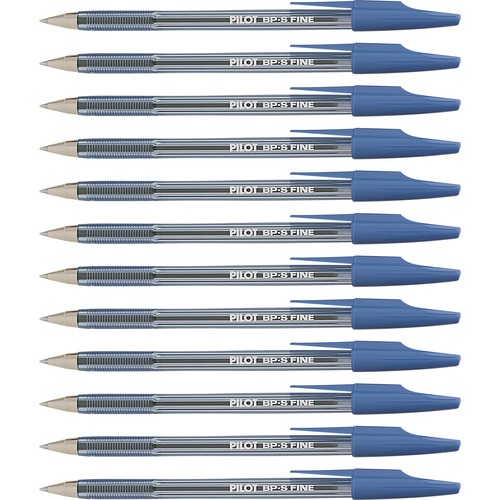 Pilot Better BP-S Ball Stick Pens - Fine Pen Point - 0.7 mm Pen Point Size - Refillable - Blue - Crystal, Clear Barrel - Stainless Steel Tip - 1 Dozen