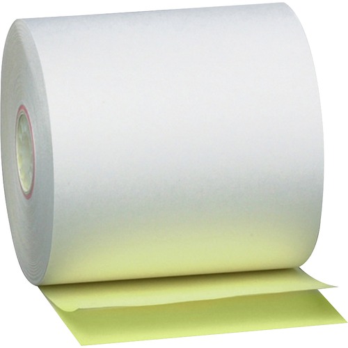 PM 2-ply White Canary Cash Register Rolls - 3" x 90 ft - 50 / Carton - White, Canary