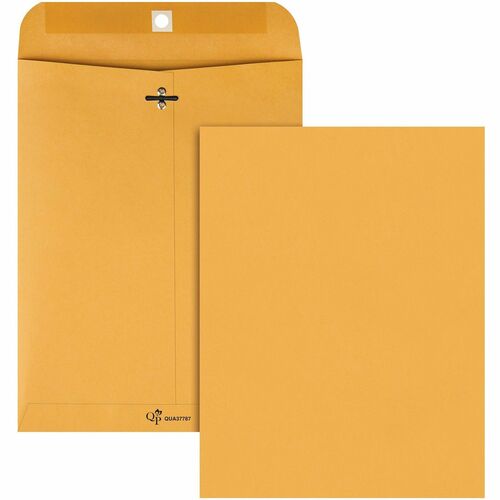 Quality Park 8-3/4 x 11-1/2 Extra Heavy-duty Clasp Envelopes - Clasp - 8 3/4" Width x 11 1/2" Length - 32 lb - Gummed - Kraft - 100 / Box - Cameo