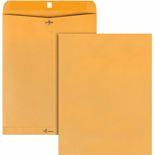 Quality Park 12 x 15-1/2 Clasp Envelope with Deeply Gummed Flaps - Clasp - #110 - 12" Width x 15 1/2" Length - 28 lb - Gummed - Kraft - 100 / Box - Kraft