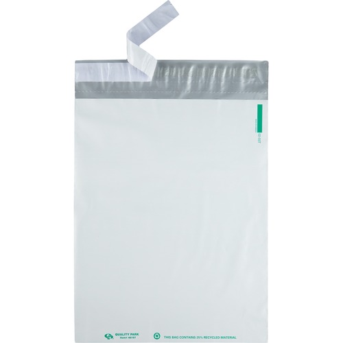 Quality Park 12 x 15-1/2 Jumbo Poly Mailers with Redi-Strip® Self-Sealing Closure - Catalog - 12" Width x 15 1/2" Length - Self-sealing - Polypropylene - 100 / Pack - White