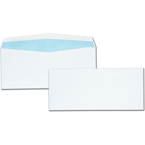 Quality Park #10 Security Tint Envelopes - Security - #10 - 4 1/8" Width x 9 1/2" Length - 24 lb - Gummed - Wove - 500 / Box - White