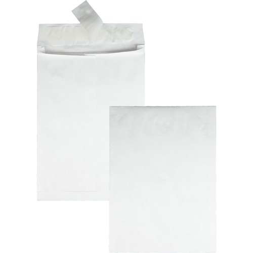 Quality Park Tyvek Plain Expansion Envelopes - Expansion - 10" Width x 13" Length - 1 1/2" Gusset - 14 lb - Self-sealing - Tyvek - White - TYVEK & Tear-Resistant Envelopes - QUAR4500