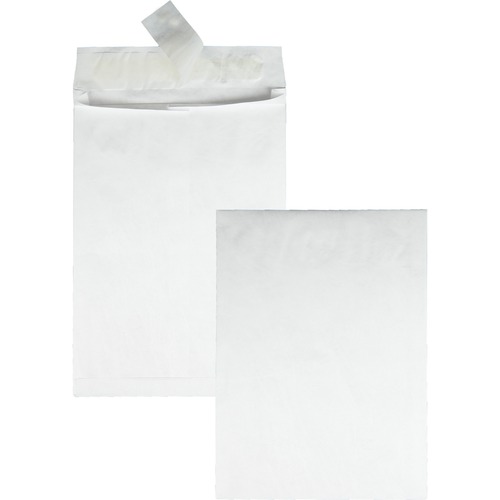 Quality Park Tyvek Plain Expansion Envelopes - Expansion - 12" Width x 16" Length - 2" Gusset - 14 lb - Self-sealing - Tyvek - White - TYVEK & Tear-Resistant Envelopes - QUAR4520