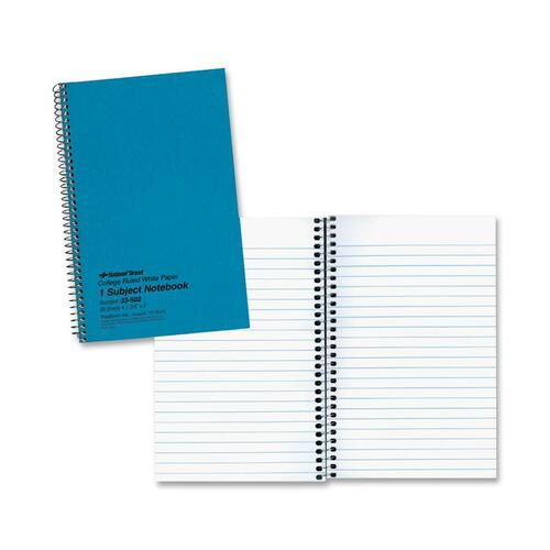 Rediform Kolor-Kraft 1-Subject Notebooks - 80 Sheets - Coilock - 16 lb Basis Weight - 6" x 9 1/2" - White Paper - Blue Cover - 1 Each