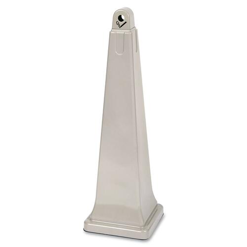 Rubbermaid Groundskeeper Cigarette Waste Collector - 39.4" Height x 12.3" Width x 12.3" Depth - Plastic - Beige - 1 Each