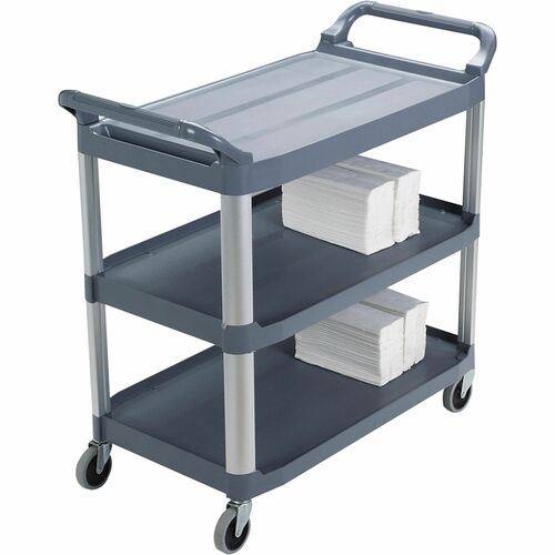 Commercial Heavy-Duty Utility Service Cart, 3 Shelf