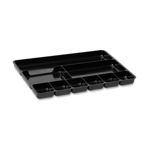 Rubbermaid Regeneration Drawer Organizer - 9 Compartment(s) - 1.3" Height x 14" Width x 9.4" Depth - 70% Recycled - Black - Plastic - 1 Each