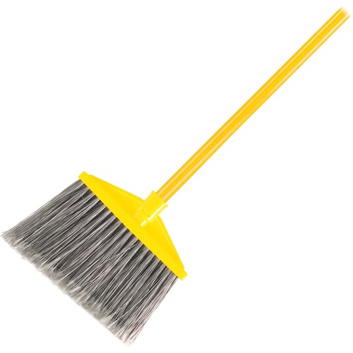 Rubbermaid Commercial Angle Broom - 10.50" Polypropylene Bristle - 1" Handle Diameter - Metal Handle - 1 Each - Gray