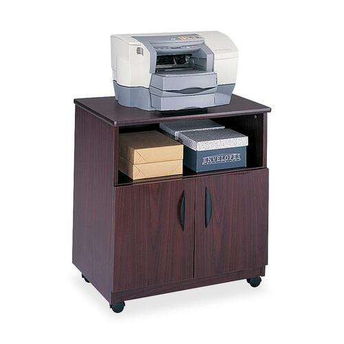 Safco Mobile Machine Stand - 200 lb Load Capacity - 30.25" Height x 28" Width x 19.75" Depth - Floor Stand - Laminate - Particleboard - Mahogany