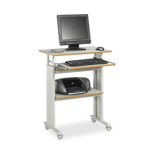 Safco Muv Stand-up Adjustable Height Desk - Rectangle Top - Adjustable Height - 35" to 49" , 1" , 1" , 14" , 14" Adjustment - Assembly Required - Gray - Steel, Polyvinyl Chloride (PVC) - 1 Each