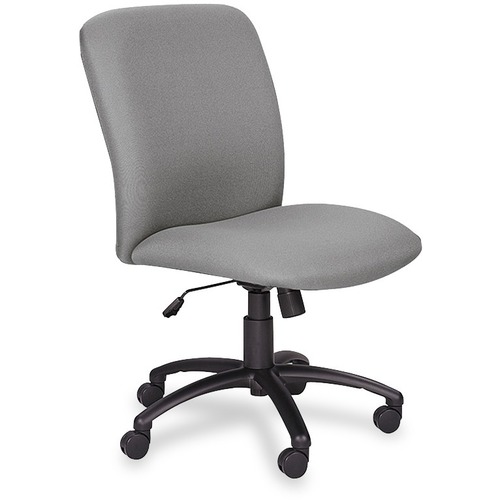 Safco Big & Tall Executive High-Back Chair - Gray Foam, Polyester Seat - Black Frame - 5-star Base - Gray - 1 Each