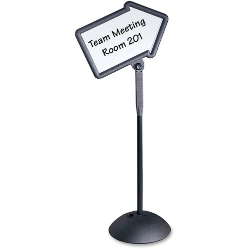 Safco Write Way Dual-sided Directional Sign - 1 Each - 18" (457.20 mm) Width x 64.25" (1631.95 mm) Height - Arrow Shape - Both Sides Display, Magnetic, Durable - Steel - Black