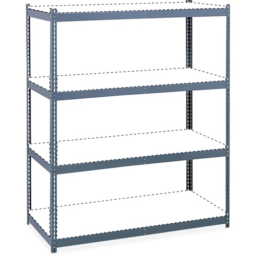 Safco Archival Shelving Steel Frame Box 1 of 2 - 69" x 33" x 84" - 4 x Shelf(ves) - Legal, Letter - 1133.98 kg Load Capacity - Security Lock - Gray - Powder Coated - Steel, Particleboard - Assembly Required
