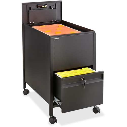 Safco Rollaway Mobile File Cart - 300 lb Capacity - 4 Casters - 2" Caster Size - Steel - x 17" Width x 26" Depth x 28" Height - Black - 1 Each