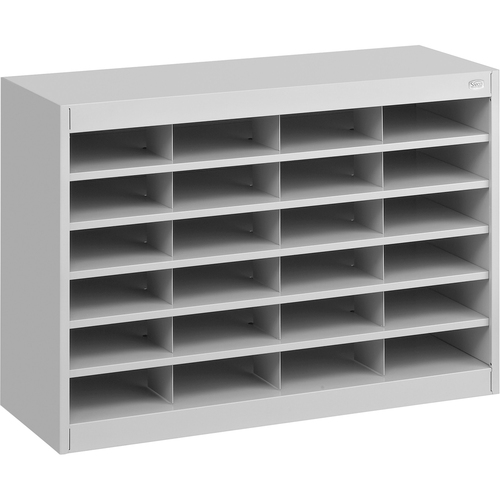 Safco E-Z Stor Steel Literature Organizers - 750 x Sheet - 24 Compartment(s) - Compartment Size 3" x 9" x 12.25" - 25.8" Height x 37.5" Width x 12.8" Depth - 50% Recycled - Enamel - Gray - Steel, Fiberboard - 1 Each