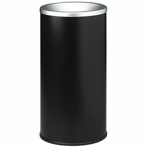 Safco Sand Fill Ash Urns - Round - 10" Opening Diameter - 20" Height - Steel - Black - 1 Each