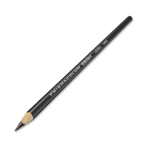 Prismacolor Ebony Sketching Pencil - Ebony Lead - Ebony Wood Barrel - 1 Dozen