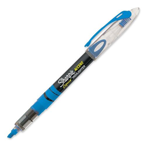 Sanford Accent Pen-Style Liquid Highlighter - Micro Marker Point - Chisel Marker Point Style - Fluorescent Blue Water Based Ink - Liquid Highlighters - SAN1754467