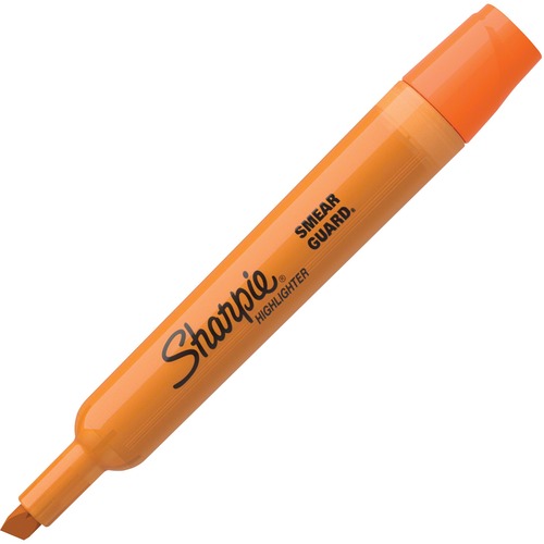 Sharpie SmearGuard Tank Style Highlighters - Broad Marker Point - Chisel Marker Point Style - Fluorescent Orange - Orange Barrel - Tank-Style Highlighters - SAN25006