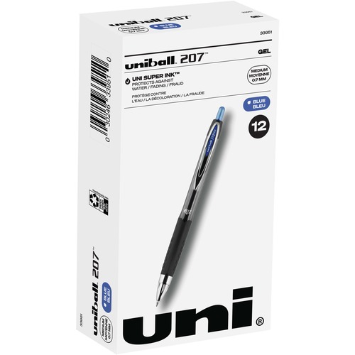 uni-ball 207 Retractable Gel - Medium Pen Point - 0.7 mm Pen Point Size - Refillable - Retractable - Blue Gel-based Ink - Gel Ink Pens - UBC33951