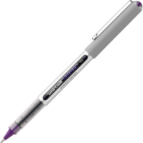uniball™ Vision Fine Rollerball Pens - Fine Pen Point - 0.7 mm Pen Point Size - Purple - 1 Each