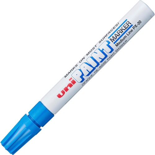 uni® uni-Paint PX-20 Oil-Based Paint Marker - Medium Marker Point - Blue Oil Based Ink - White Barrel - 1 Each