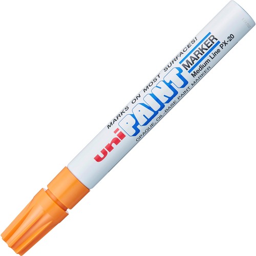 uni® uni-Paint PX-20 Oil-Based Paint Marker - Medium Marker Point - Orange Oil Based Ink - White Barrel - 1 Each