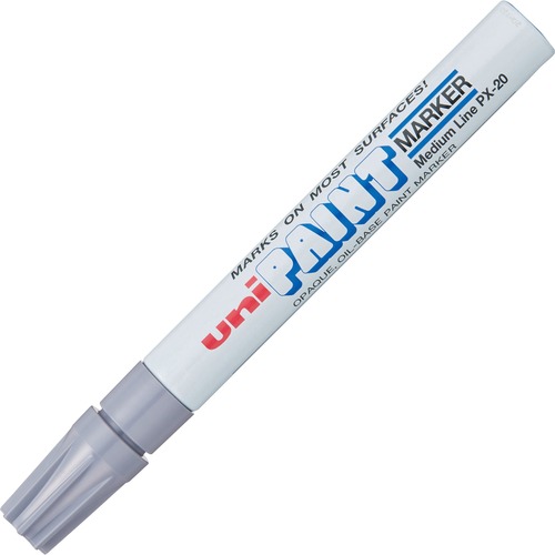 uni® uni-Paint PX-20 Oil-Based Paint Marker - Medium Marker Point - Metallic Silver Oil Based Ink - Silver Barrel - 1 Each
