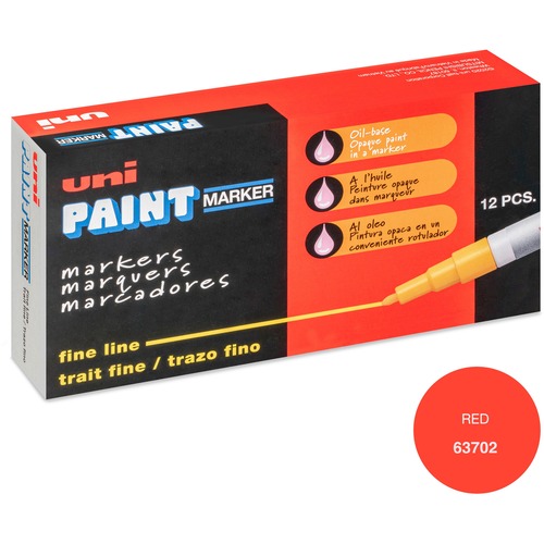 uni® uni-Paint PX-21 Oil-Based Paint Marker - Fine Marker Point - Red Oil Based Ink - 1 Each